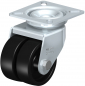 Preview: LDA-POA Twin wheel light duty castors with top plate, with nylon wheels