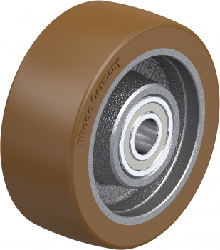 GB Heavy-duty wheels with Blickle Besthane® polyurethane tread, with cast iron wheel centre