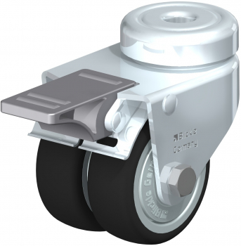 Swivel castors with “stop-fix” brake Ball-bearing KF