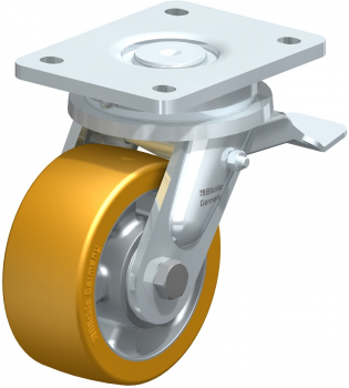 Swivel castors with “stop-fix” brake Ball-bearing KF