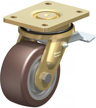 Swivel castors with “stop-fix” brake Ball-bearing K