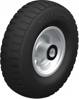 Wheels with zig-zag profile roller bearing