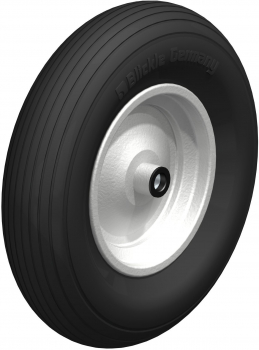 Wheels with ribbed profile roller bearing